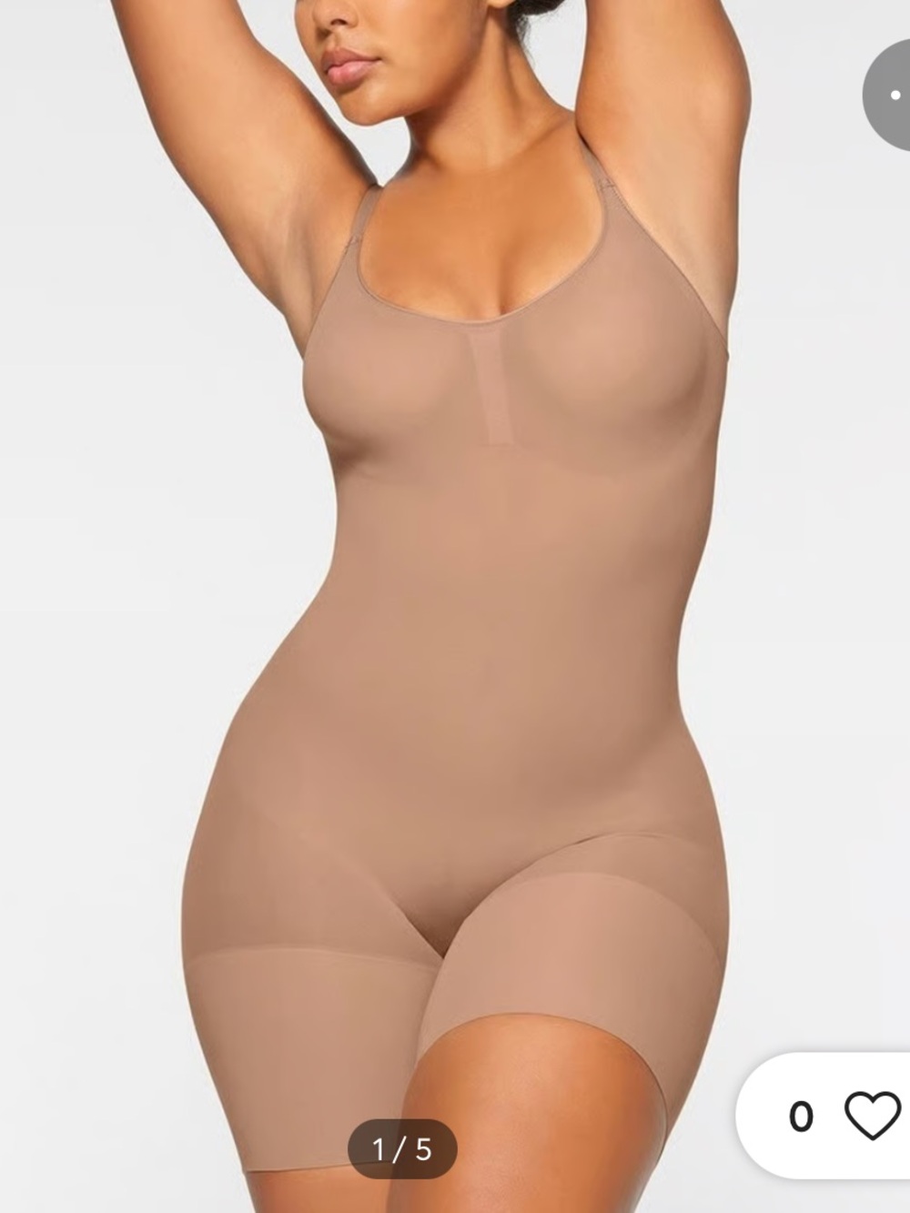 NWT Skims Everyday sculpt mid thigh bodysuit clay Seamless Nude Shapewear